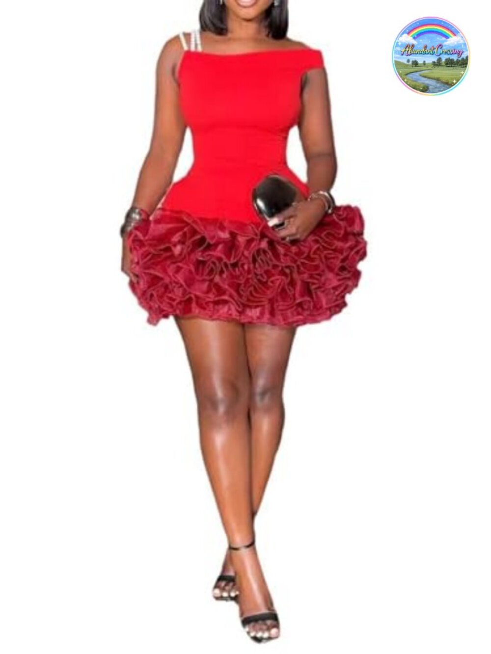 Womens One Shoulder Bodycon Ruffle Tutu Mini Tulle Elegant Cocktail Dress